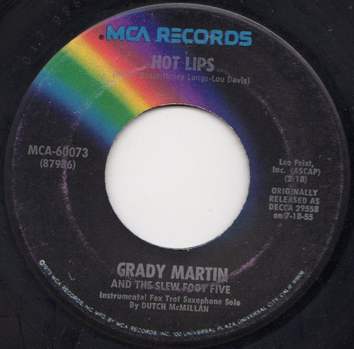 Grady Martin And The Slew Foot Five - Hot Lips / Somebody Stole My Gal - MCA Records - MCA-60073 - 7" 1075492780