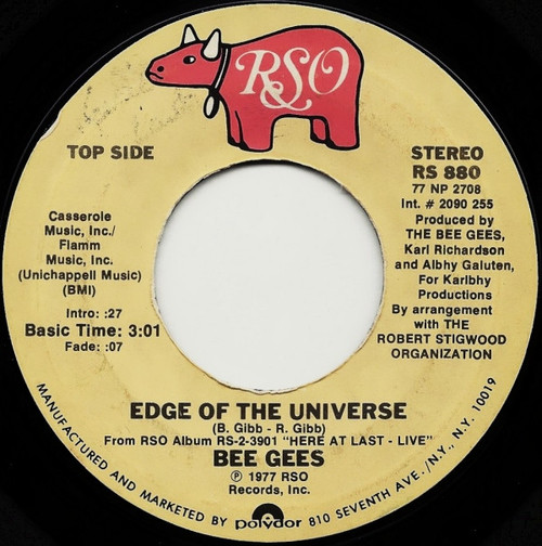 Bee Gees - Edge Of The Universe / Words - RSO - RS 880 - 7", Single 1075495917