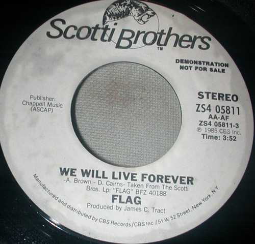 Flag (3) - We Will Live Forever (7", Promo)