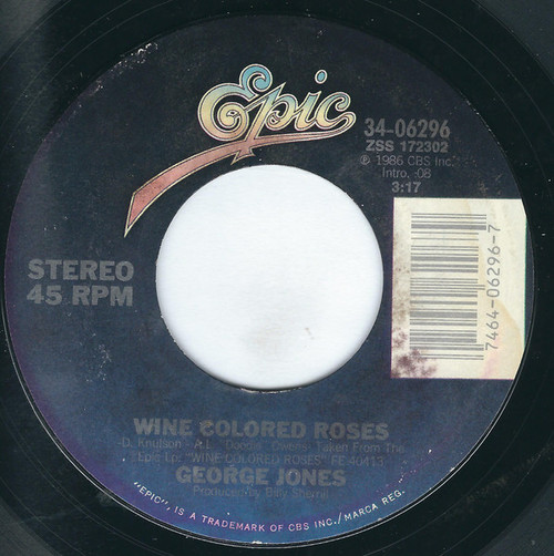 George Jones (2) - Wine Colored Roses / These Old Eyes Have Seen It All - Epic - 34-06296 - 7", Styrene, Pit 1076181940