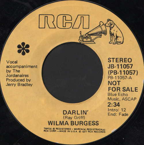 Wilma Burgess - Darlin' (7", Promo)