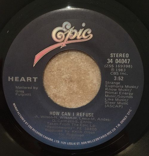 Heart - How Can I Refuse (7", Single)