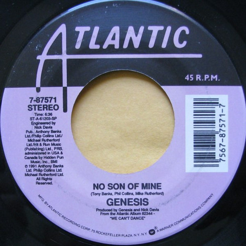 Genesis - No Son Of Mine (7", Single)