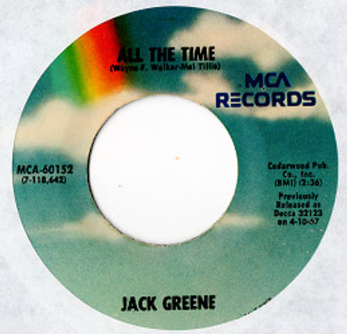 Jack Greene - All The Time (7", Single, RE)