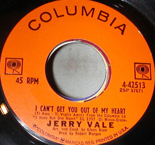 Jerry Vale - My Geisha (You Are Sympathy To Me) / I Can't Get You Out Of My Heart (7")