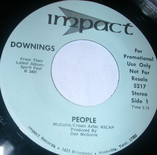 The Downings - People  (7", Mono, Promo)