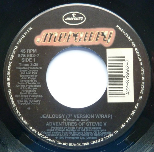 Adventures Of Stevie V* - Jealousy (7")