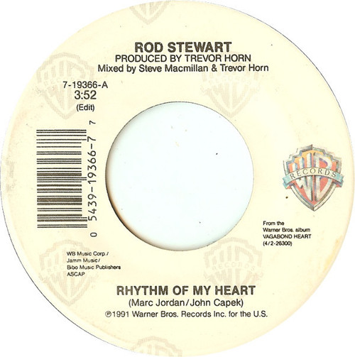 Rod Stewart - Rhythm Of My Heart (7", Single)