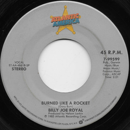 Billy Joe Royal - Burned Like A Rocket / Lonely Loving You - Atlantic America - 7-99599 - 7", Single, Spe 1087561399