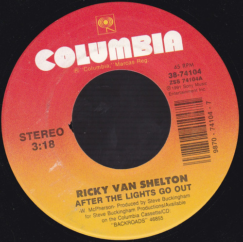 Ricky Van Shelton - After The Lights Go Out / Oh Heart Of Mine - Columbia - 38-74104 - 7", Single, Car 1087603159