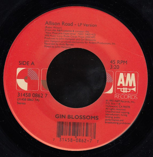 Gin Blossoms - Allison Road (7")