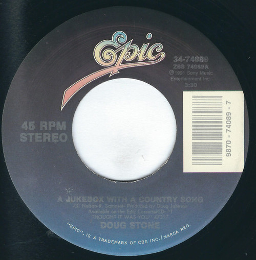 Doug Stone - A Jukebox With A Country Song - Epic - 34-74089 - 7", Single, Car 1087907539