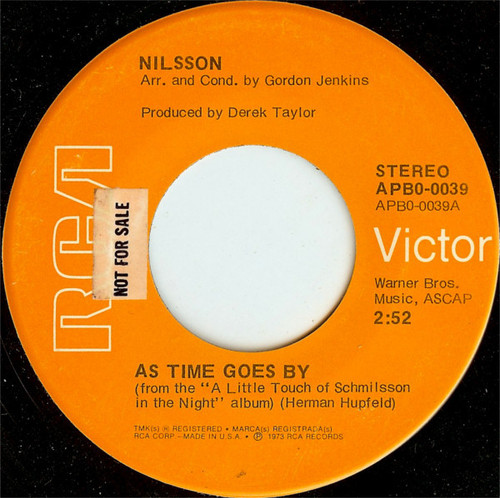 Nilsson* - As Time Goes By (7", Single, Ind)