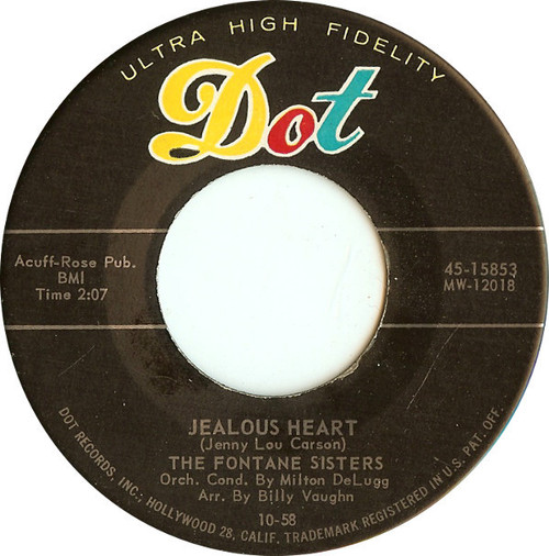 The Fontane Sisters - Jealous Heart (7", Single)