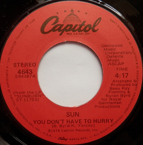 Sun (7) - You Don't Have To Hurry (7")