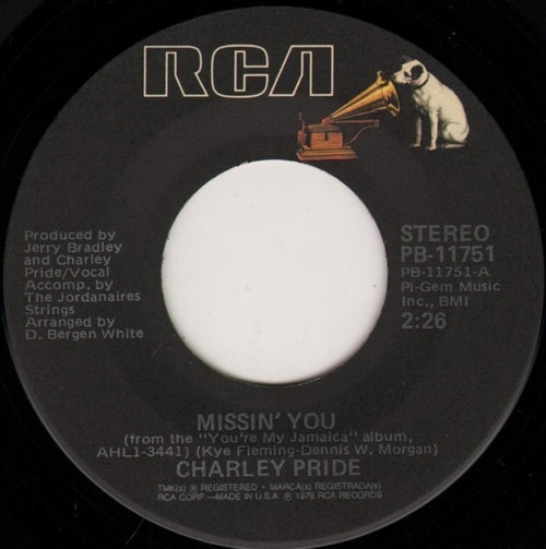 Charley Pride - Missin' You - RCA - PB-11751 - 7", Ind 1087953985