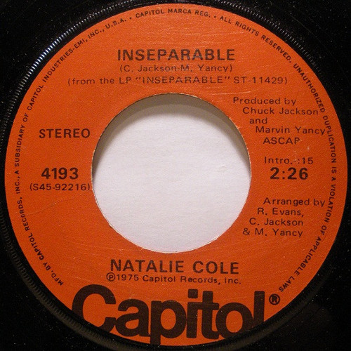 Natalie Cole - Inseparable (7", Single)