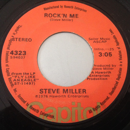 Steve Miller - Rock'n Me - Capitol Records - 4323 - 7", Single, Los 1087974054