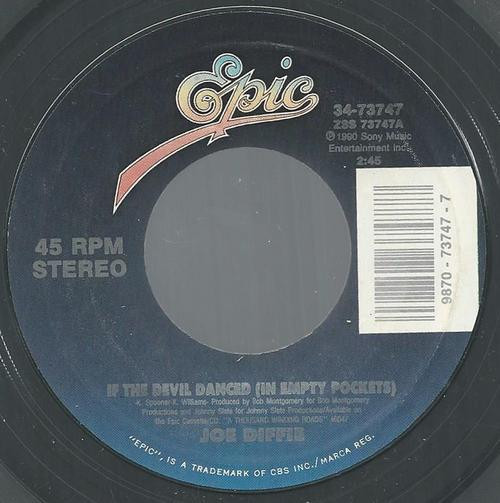 Joe Diffie - If The Devil Danced (In Empty Pockets) (7", Styrene, Car)