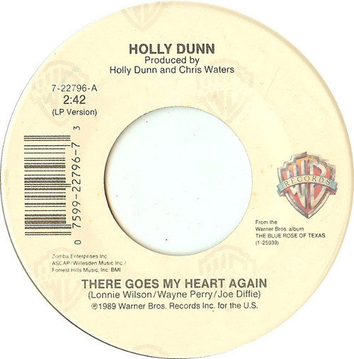 Holly Dunn - There Goes My Heart Again - Warner Bros. Records - 7-22796 - 7", SRC 1088244841