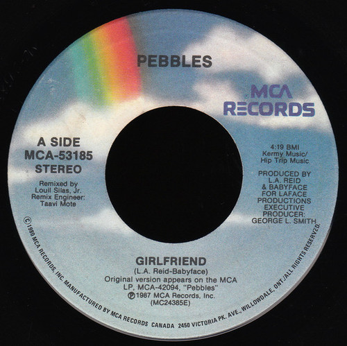 Pebbles - Girlfriend - MCA Records - MCA-53185 - 7", Single 1088381514