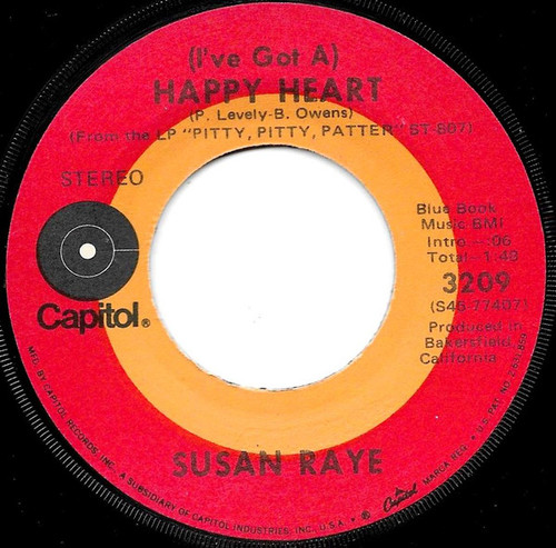 Susan Raye - (I've Got A) Happy Heart / How Long Will My Baby Be Gone - Capitol Records - 3209 - 7", Jac 1088689727