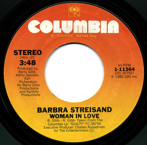 Barbra Streisand - Woman In Love - Columbia - 1-11364 - 7", Single 1089241052