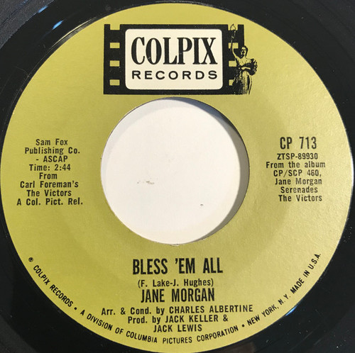 Jane Morgan - Bless 'em All / Does Goodnight Mean Goodbye (7", Single, Styrene)