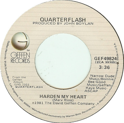 Quarterflash - Harden My Heart (7", Single, Los)