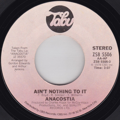 Anacostia - Ain't Nothing To It (7")
