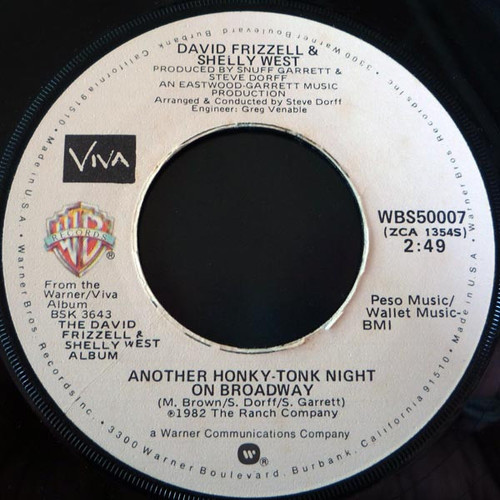 David Frizzell & Shelly West - Another Honky-Tonk Night On Broadway - Warner Bros. Records, Viva (3) - WBS50007 - 7", Single, Jac 1091170022