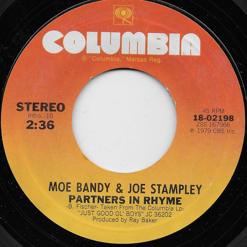 Moe Bandy & Joe Stampley - Partners In Rhyme (7", Single, Styrene, Ter)