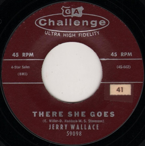 Jerry Wallace - There She Goes / Angel On My Shoulder - Challenge - 59098 - 7", Single 1091176937