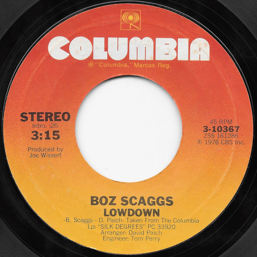 Boz Scaggs - Lowdown / Harbor Lights - Columbia - 3-10367 - 7", Single, Styrene, Ter 1091224322