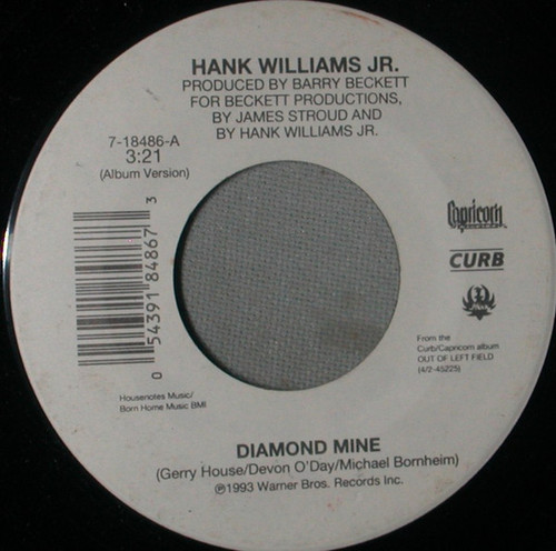 Hank Williams Jr. - Diamond Mine - Capricorn Records, Curb Records - 7-18486 - 7" 1091564604