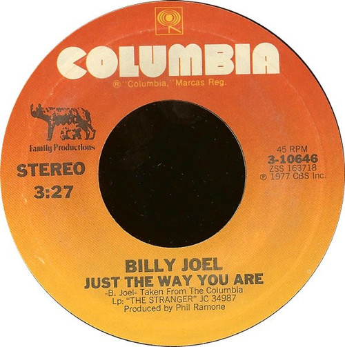 Billy Joel - Just The Way You Are - Columbia, Family Productions - 3-10646 - 7", Single, Styrene, Ter 1091619688