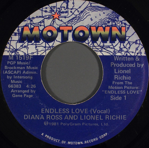 Diana Ross And Lionel Richie - Endless Love - Motown - M 1519F - 7" 1091632182