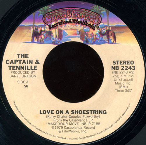 The Captain & Tennille* - Love On A Shoestring (7", Single, 56)