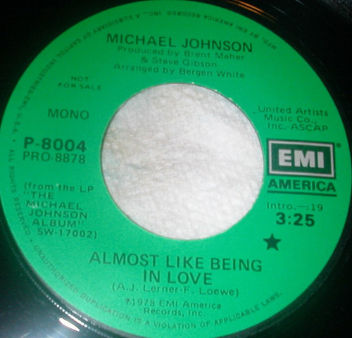 Michael Johnson (5) - Almost Like Being In Love (7", Mono, Promo)