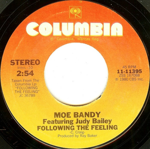 Moe Bandy Featuring Judy Bailey (5) - Following The Feeling (7", Styrene, Ter)