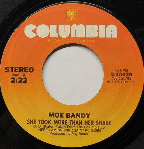 Moe Bandy - She Took More Than Her Share (7", Single)