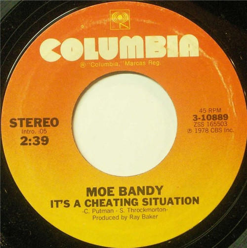 Moe Bandy - It's A Cheating Situation / Try My Love On For Size - Columbia - 3-10889 - 7", Styrene, Ter 1092414198