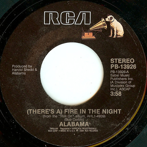 Alabama - (There's A) Fire In The Night - RCA - PB-13926 - 7", Single, Styrene 1092416428