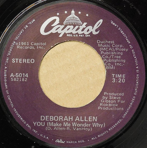 Deborah Allen - You (Make Me Wonder Why) (7", Single, Jac)