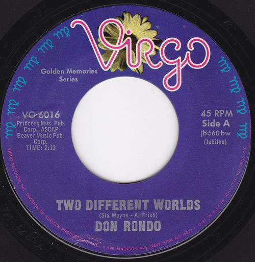 Don Rondo - Two Different Worlds / White Silver Sands - Virgo (5) - VO 6016 - 7", Single 1092747677