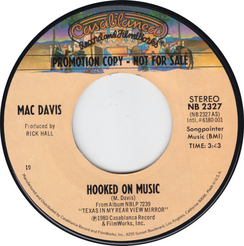 Mac Davis - Hooked On Music (7", Single, Promo, Styrene)