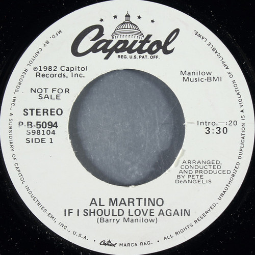 Al Martino - If I Should Love Again  (7", Single, Promo)