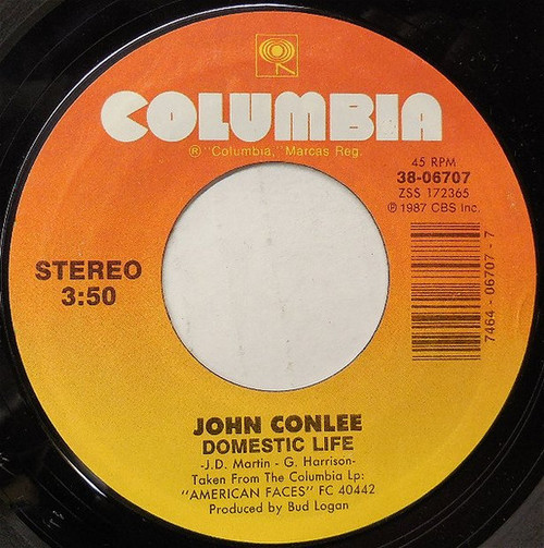 John Conlee - Domestic Life - Columbia - 38-06707 - 7", Single, Styrene, Car 1093452639