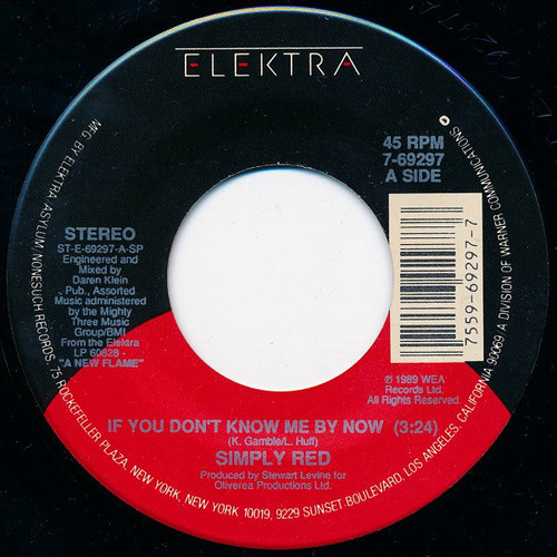 Simply Red - If You Don't Know Me By Now - Elektra - 7-69297 - 7", Single, SP  1093577893