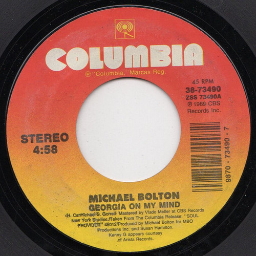 Michael Bolton - Georgia On My Mind - Columbia - 38-73490 - 7" 1093580611